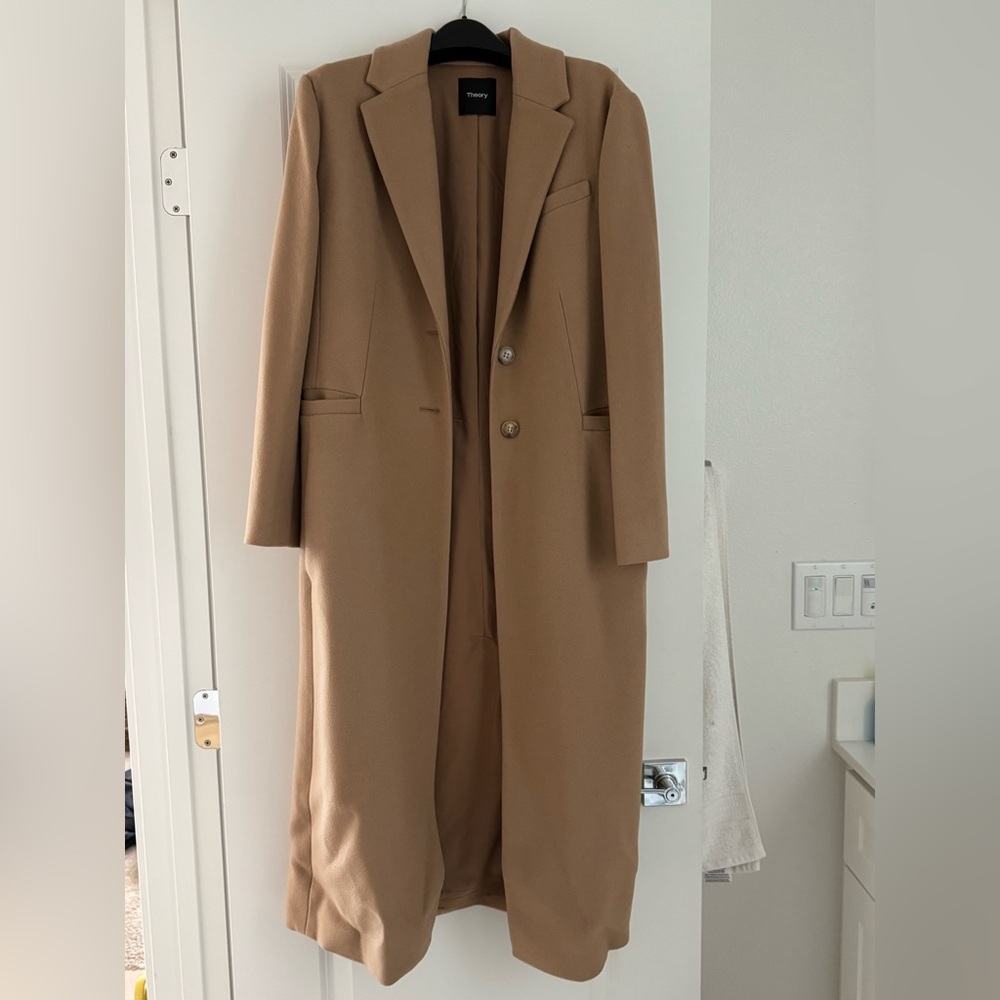 Theory light Tan wool Cashmere blend coat